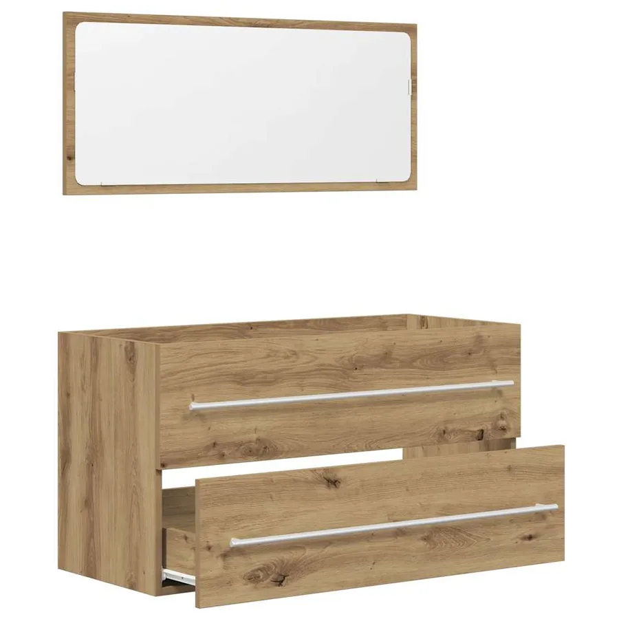 Ensemble de meubles salle de bain 2 pcs bois d'ingénierie - 5