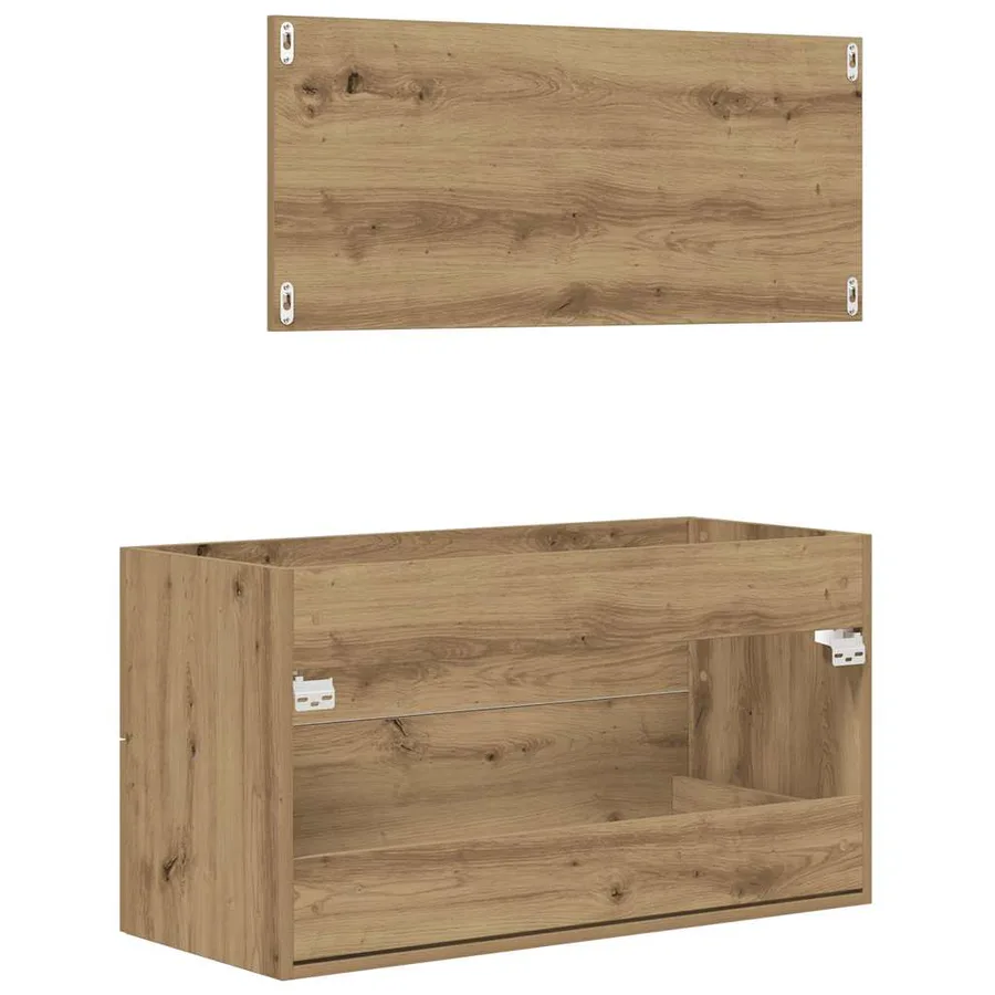 Ensemble de meubles salle de bain 2 pcs bois d'ingénierie - 7