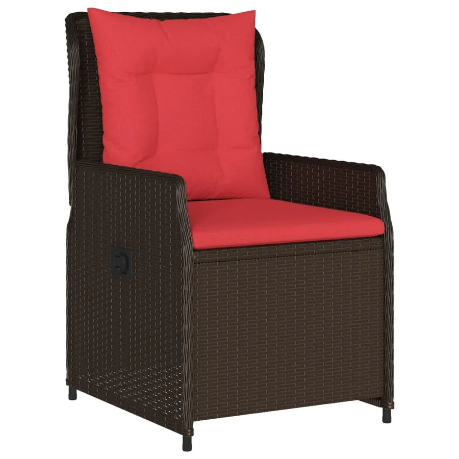 Chaises de jardin inclinables lot de 2 marron résine tressée - 4
