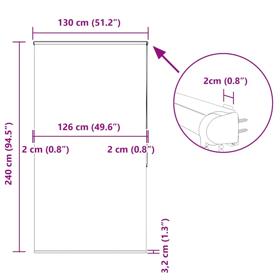 Store enrouleur de douche avec cassette largeur du tissu 126 cm - 12