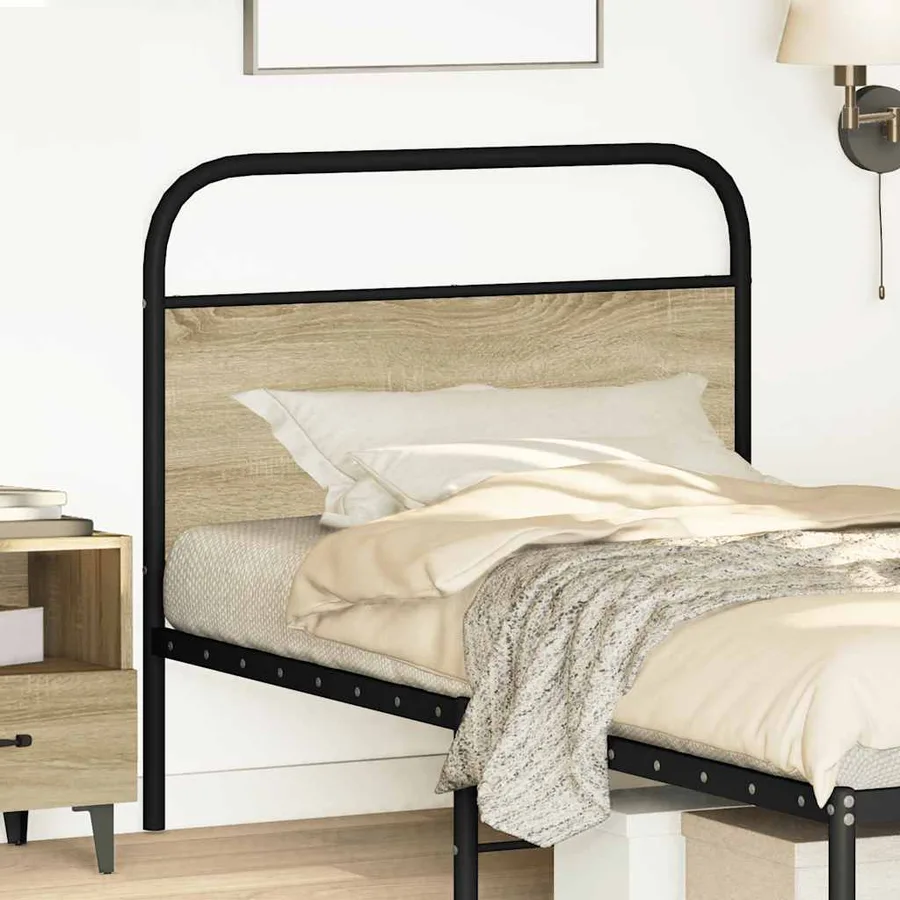 Tête de lit de remplacement chêne sonoma 100 cm acier et bois d'ingénierie - 2