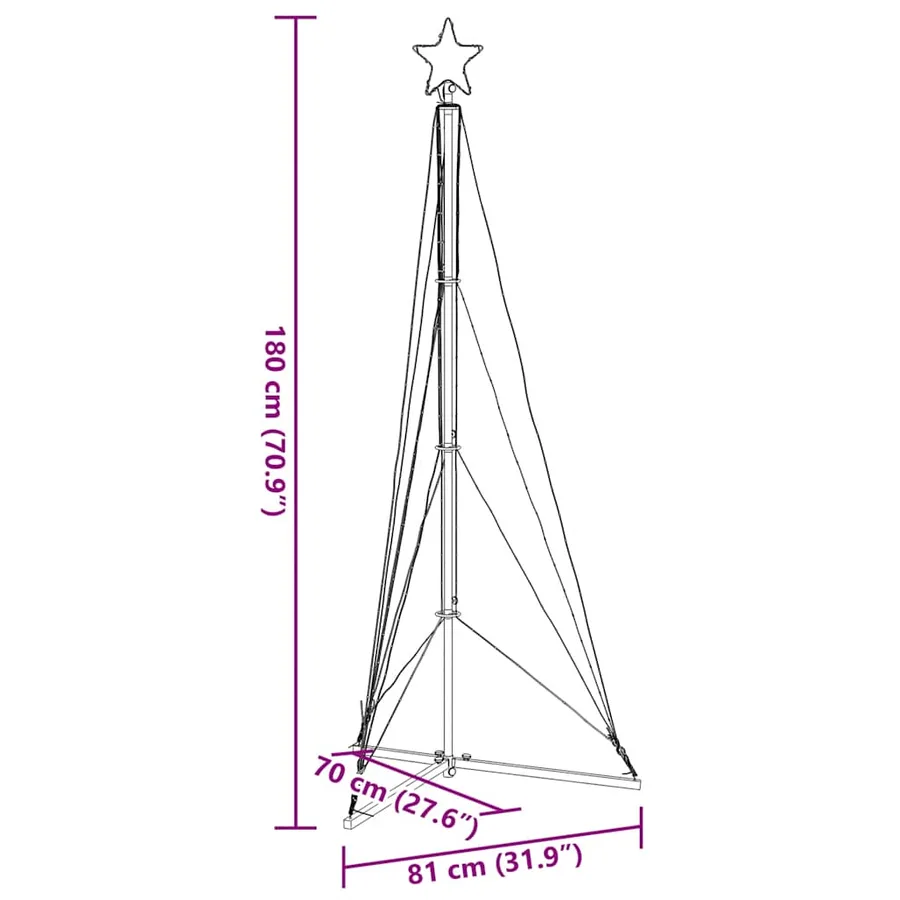 Sapin de Noël à LED 363 LED blanc froid 182 cm - 11