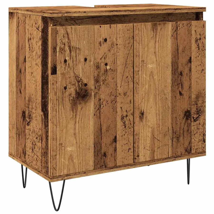 Armoire de salle de bain vieux bois 58x33x60 cm bois ingénierie - 2