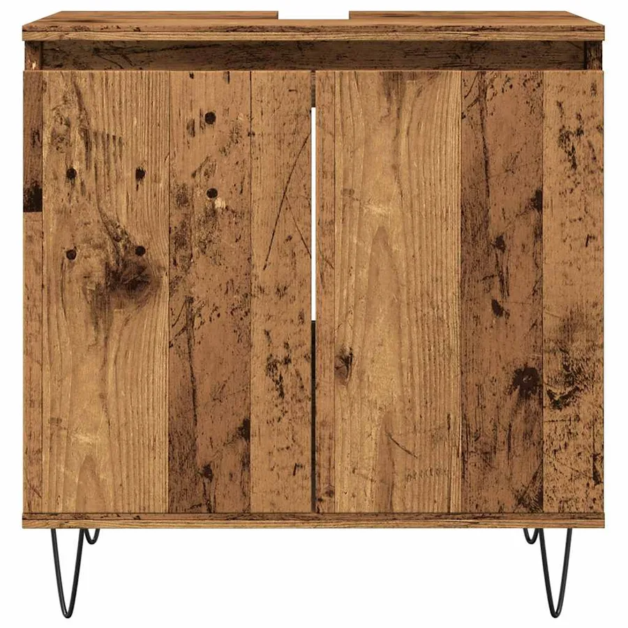 Armoire de salle de bain vieux bois 58x33x60 cm bois ingénierie - 4