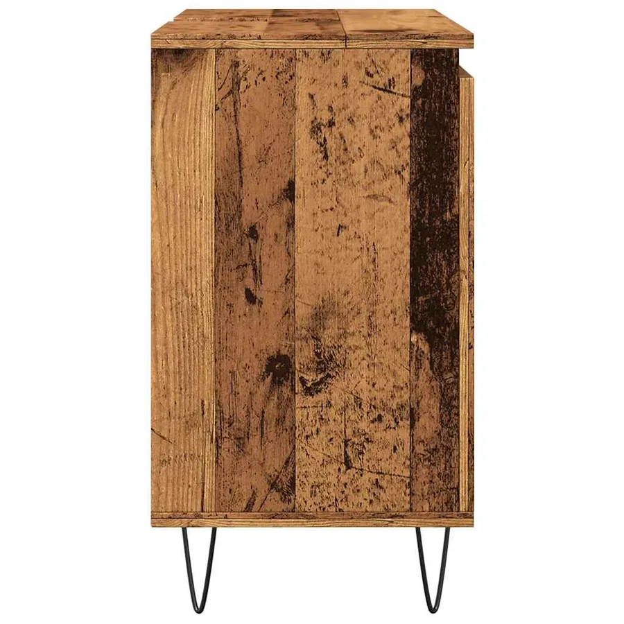 Armoire de salle de bain vieux bois 58x33x60 cm bois ingénierie - 5