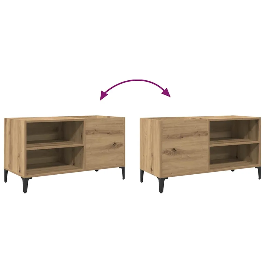 Armoire à disques chêne artisanal 84,5x38x48 cm bois ingénierie - 7