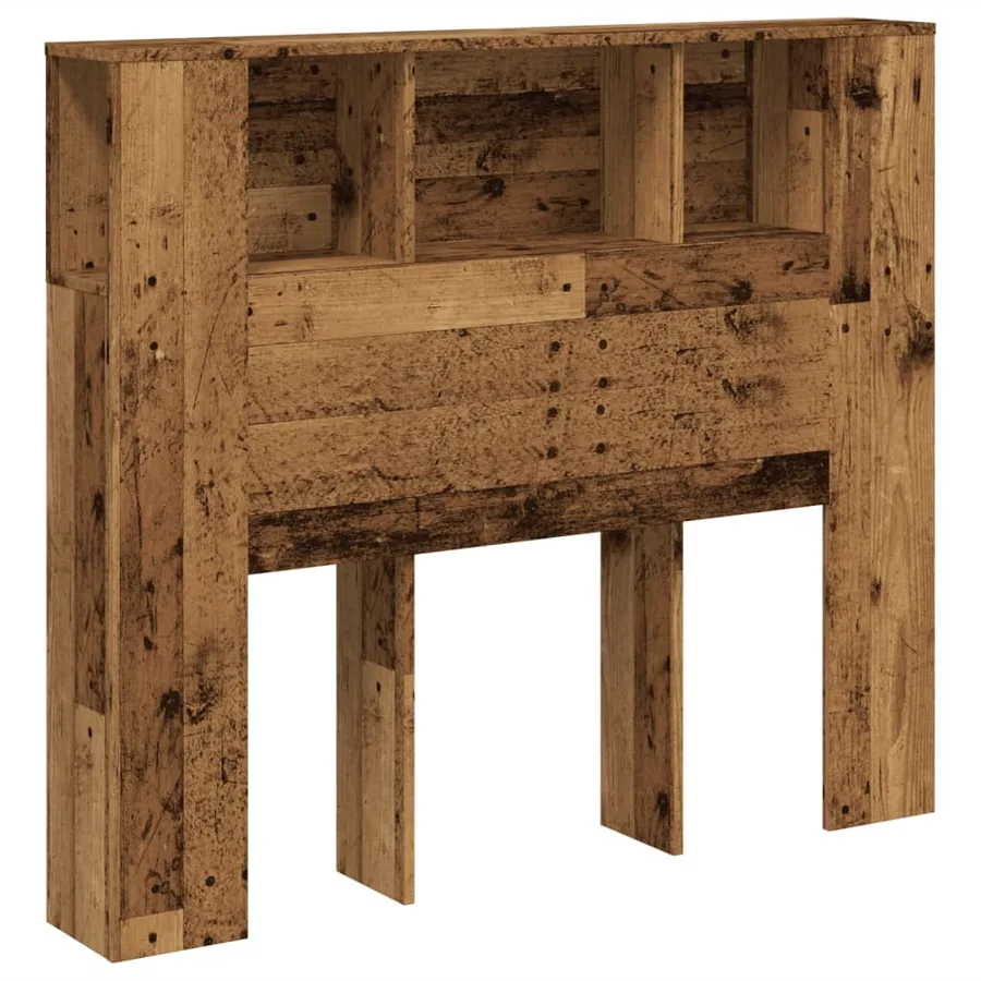 Armoire de tête de lit vieux bois 120x19x104,5 cm - 2