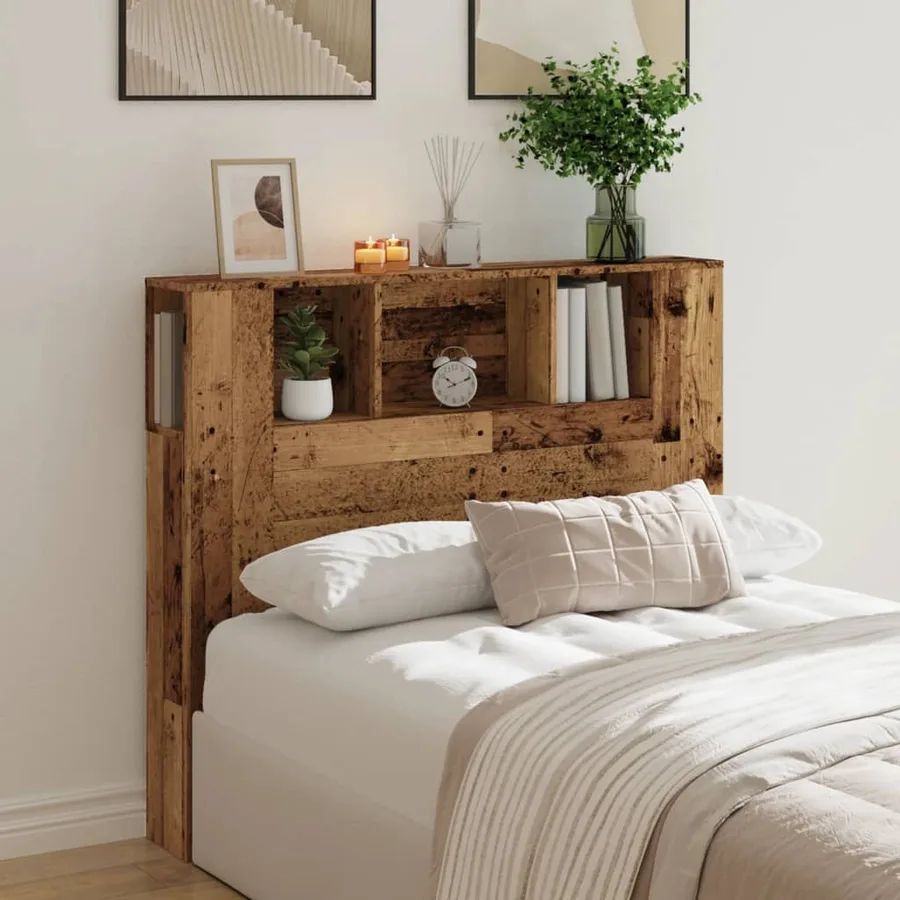 Armoire de tête de lit vieux bois 120x19x104,5 cm - 3