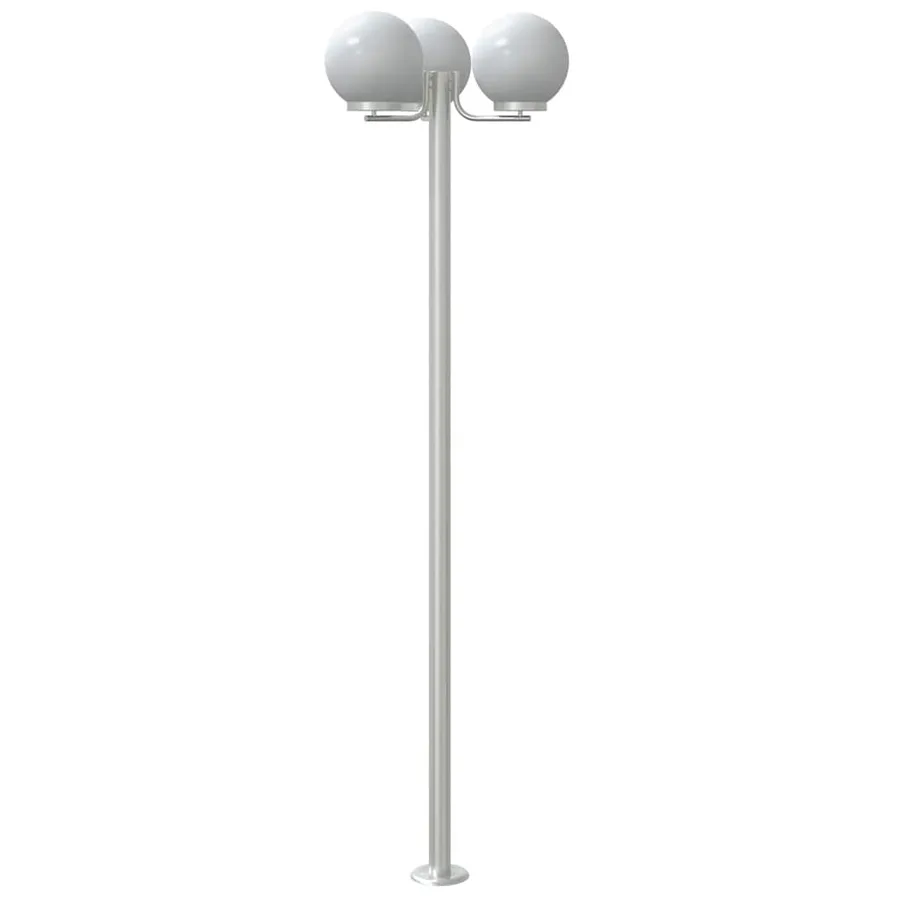 Lampadaires d'extérieur 2 pcs argenté 215 cm acier inoxydable - 5