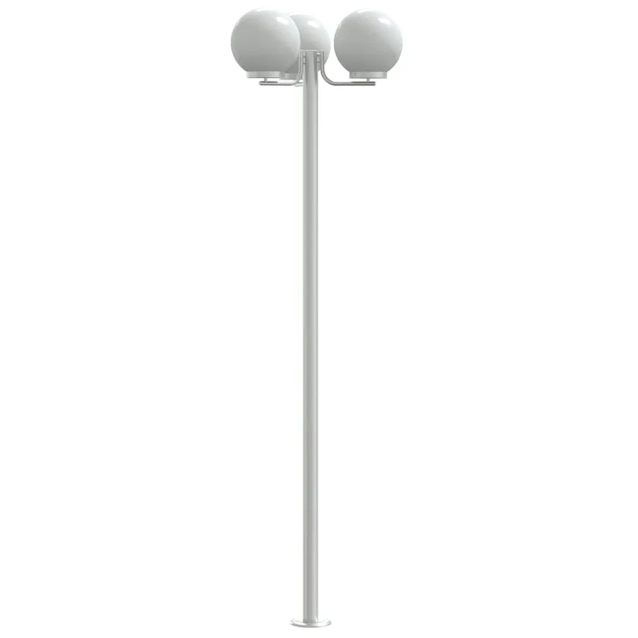 Lampadaires d'extérieur 2 pcs argenté 215 cm acier inoxydable - 6