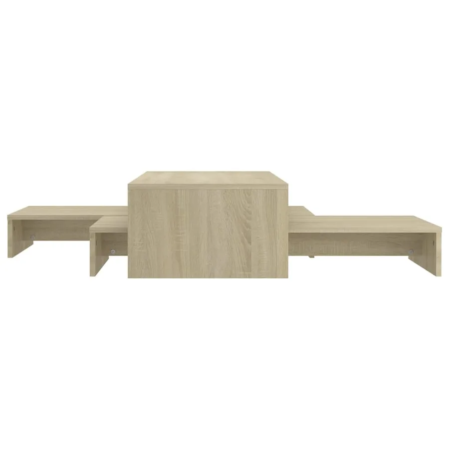 Set de tables basses gigognes chêne sonoma bois d'ingénierie - 3