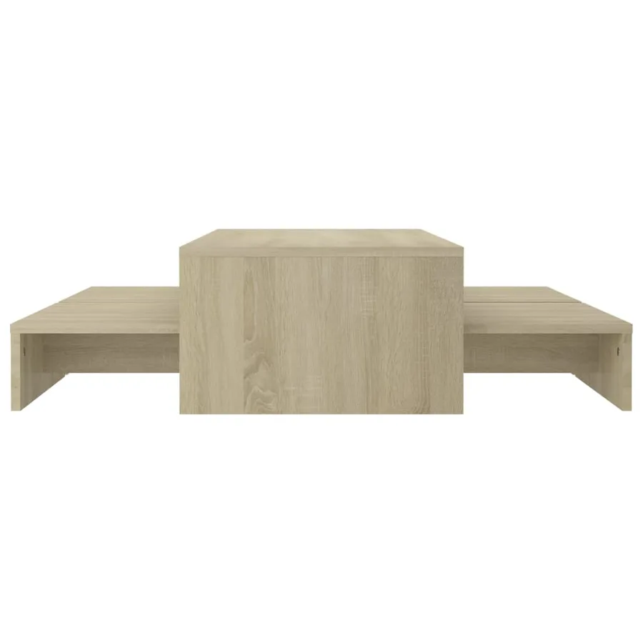 Set de tables basses gigognes chêne sonoma bois d'ingénierie - 4