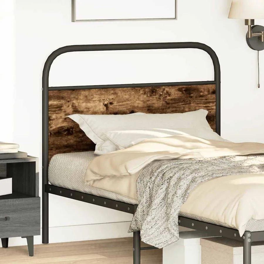 Tête de lit de remplacement chêne fumé 107 cm acier et bois d'ingénierie - 2
