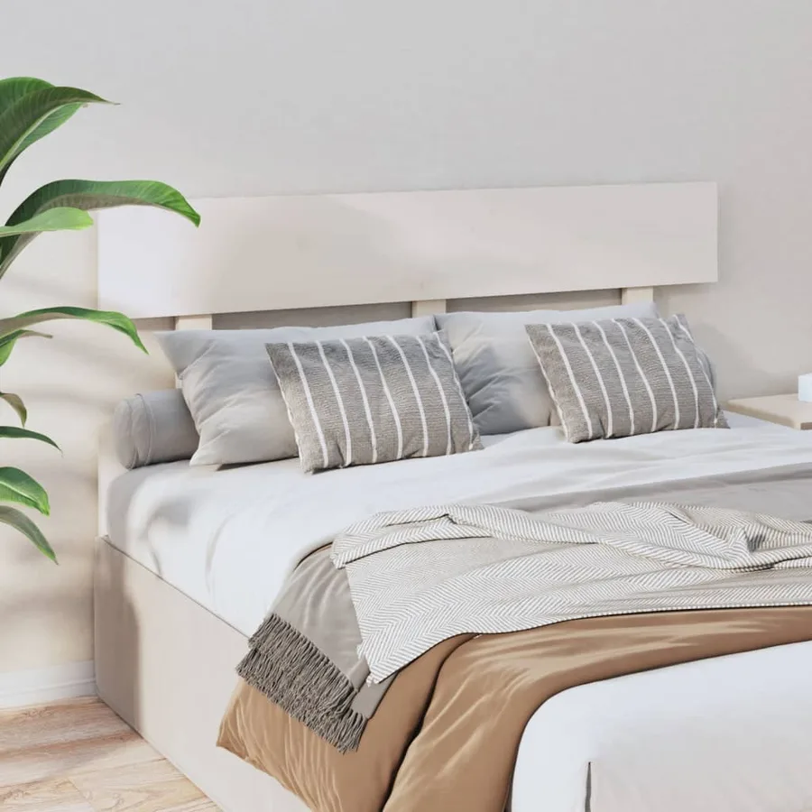 Tête de lit Blanc 124x3x81 cm Bois massif de pin - 4