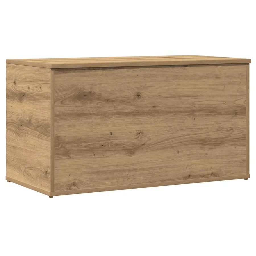 Coffre de rangement chêne artisanal 84x42x46 cm bois ingénierie - 2
