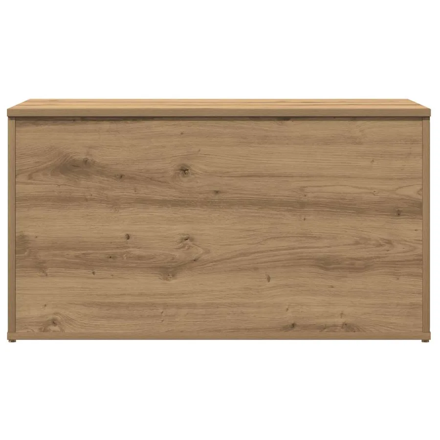 Coffre de rangement chêne artisanal 84x42x46 cm bois ingénierie - 4