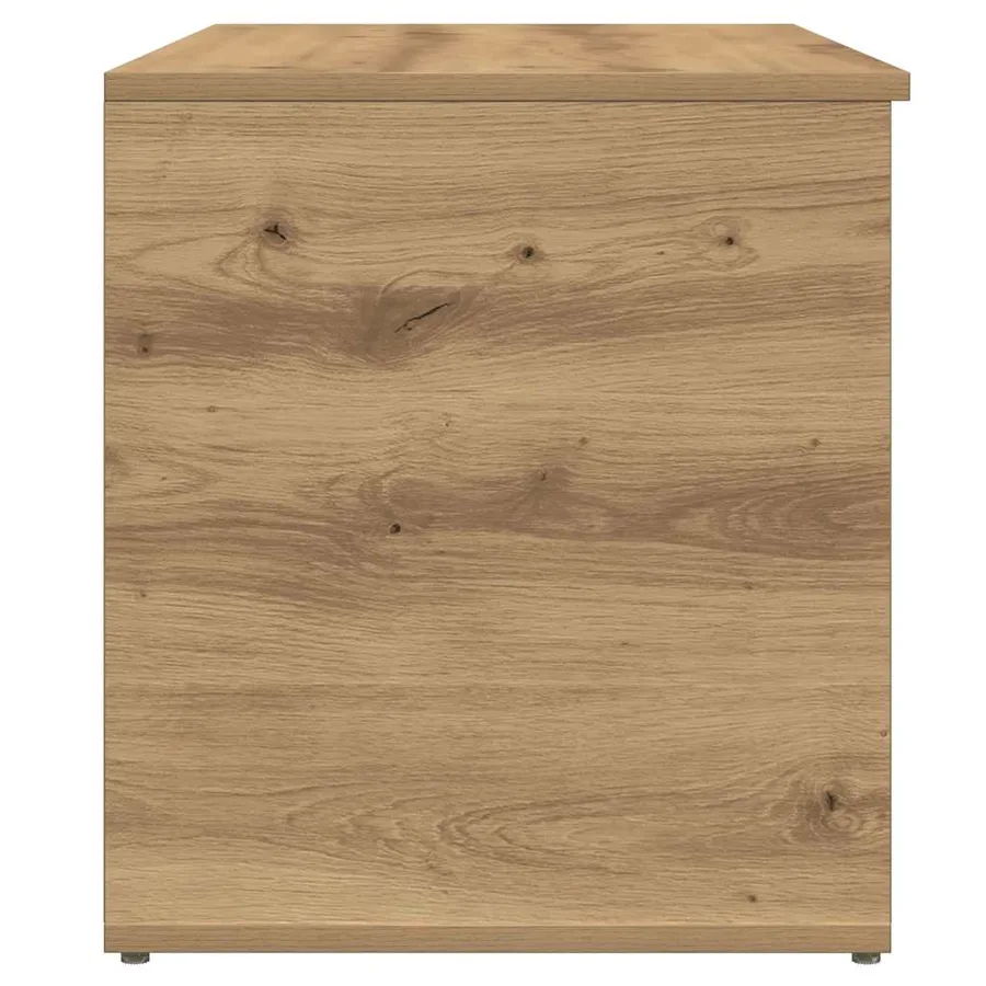 Coffre de rangement chêne artisanal 84x42x46 cm bois ingénierie - 5