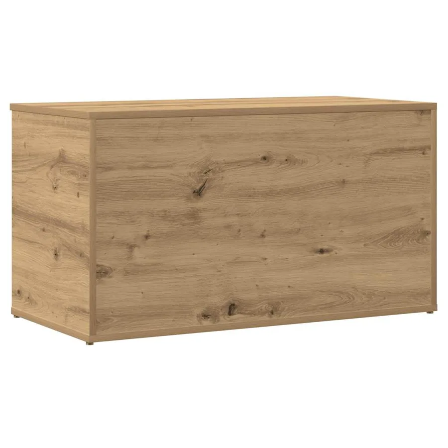 Coffre de rangement chêne artisanal 84x42x46 cm bois ingénierie - 6