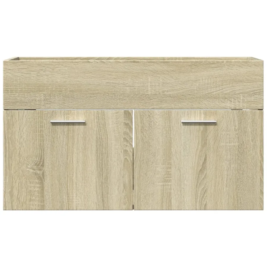 Armoire lavabo de salle de bain chêne sonoma bois d'ingénierie - 4