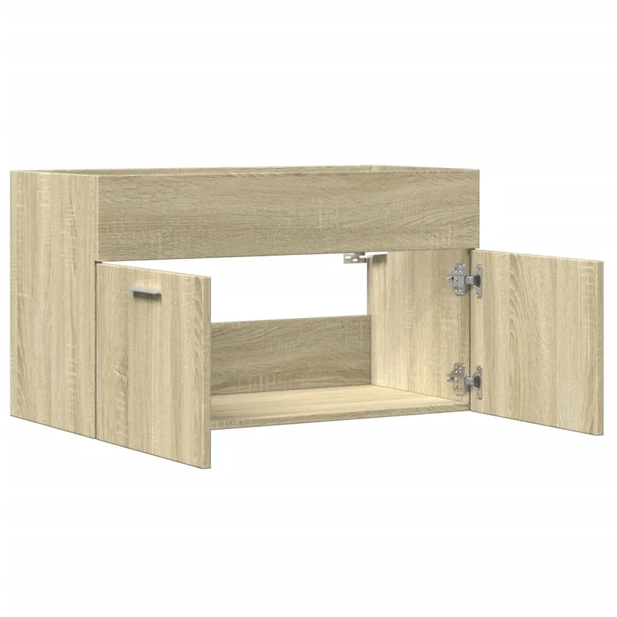 Armoire lavabo de salle de bain chêne sonoma bois d'ingénierie - 7