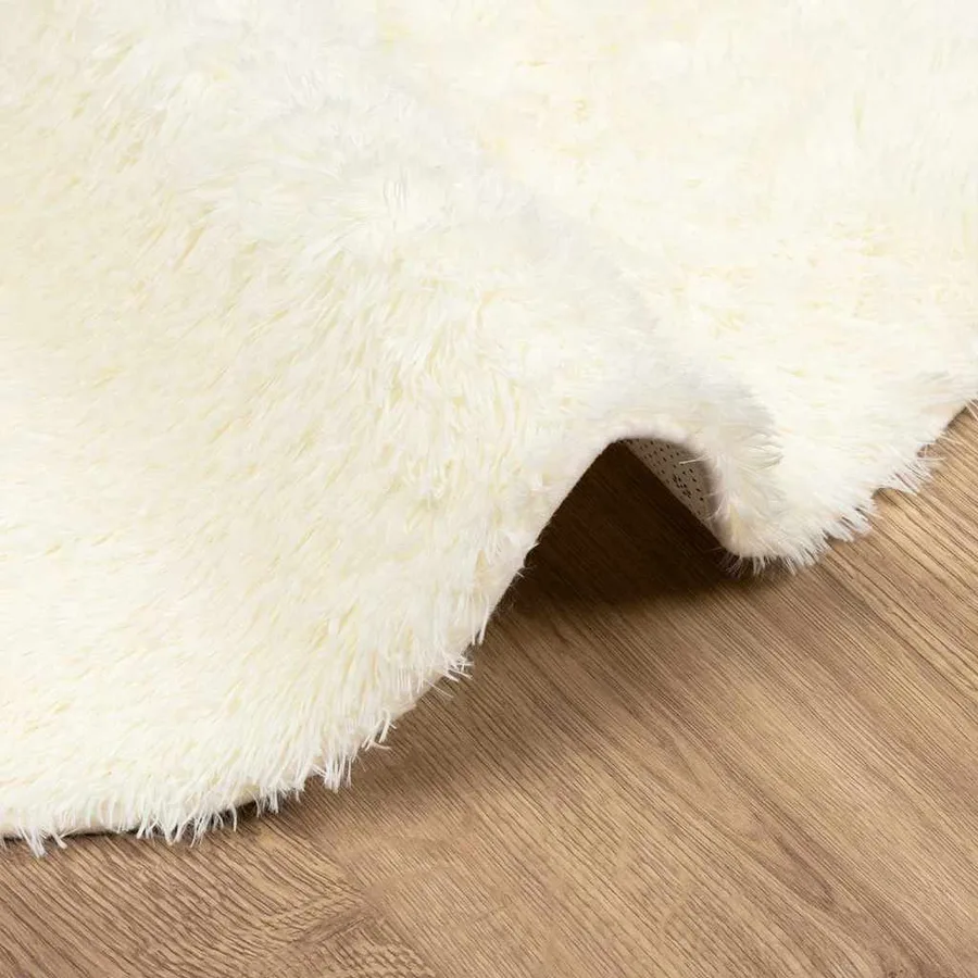 Tapis Shaggy à poils longs NAVARRA crème 200x200 cm polyester - 5