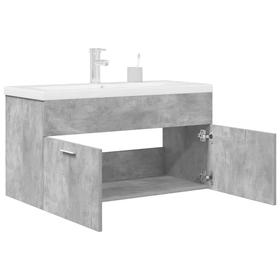 Armoire lavabo de salle de bain avec bassin intégré et robinet - 3