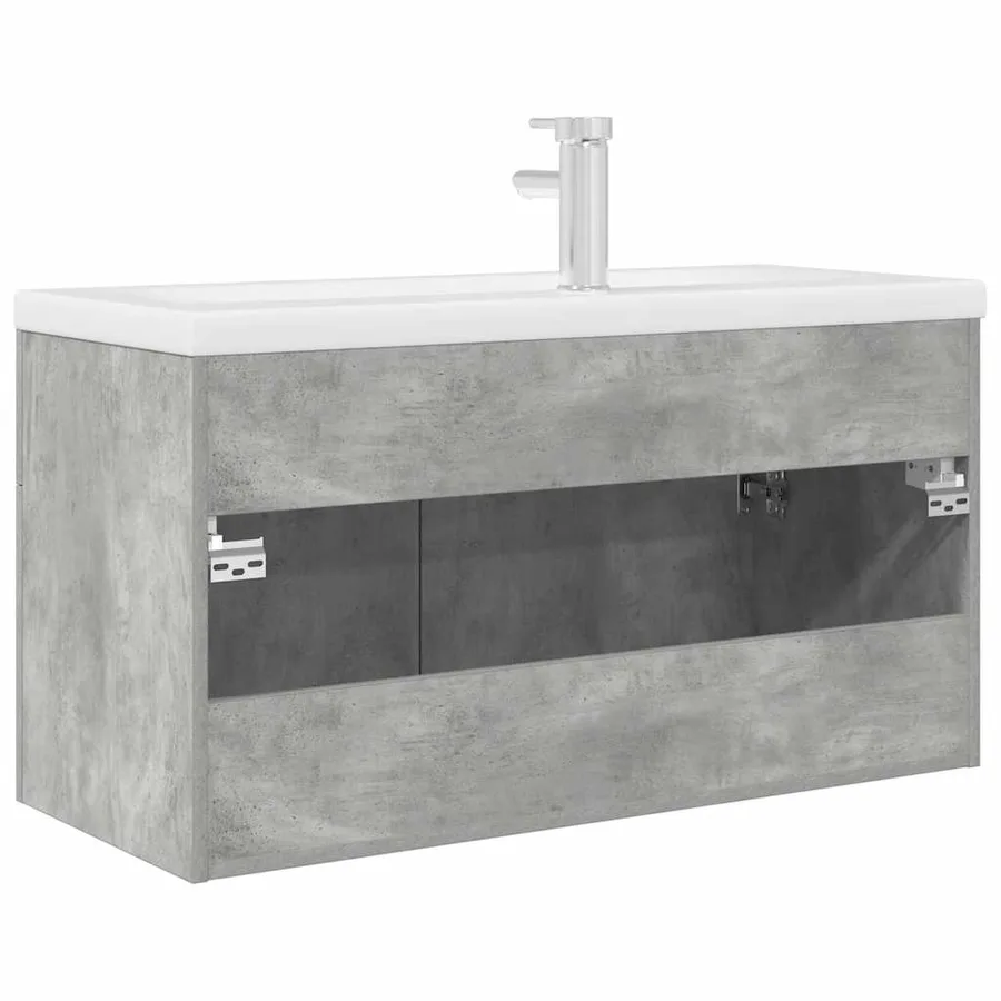 Armoire lavabo de salle de bain avec bassin intégré et robinet - 8