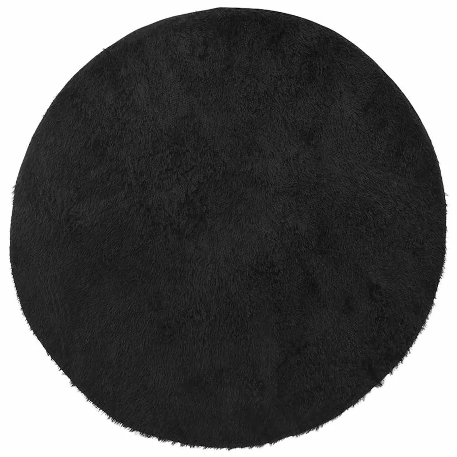 Tapis shaggy à poils longs NAVARRA noir 160x160 cm polyester - 2