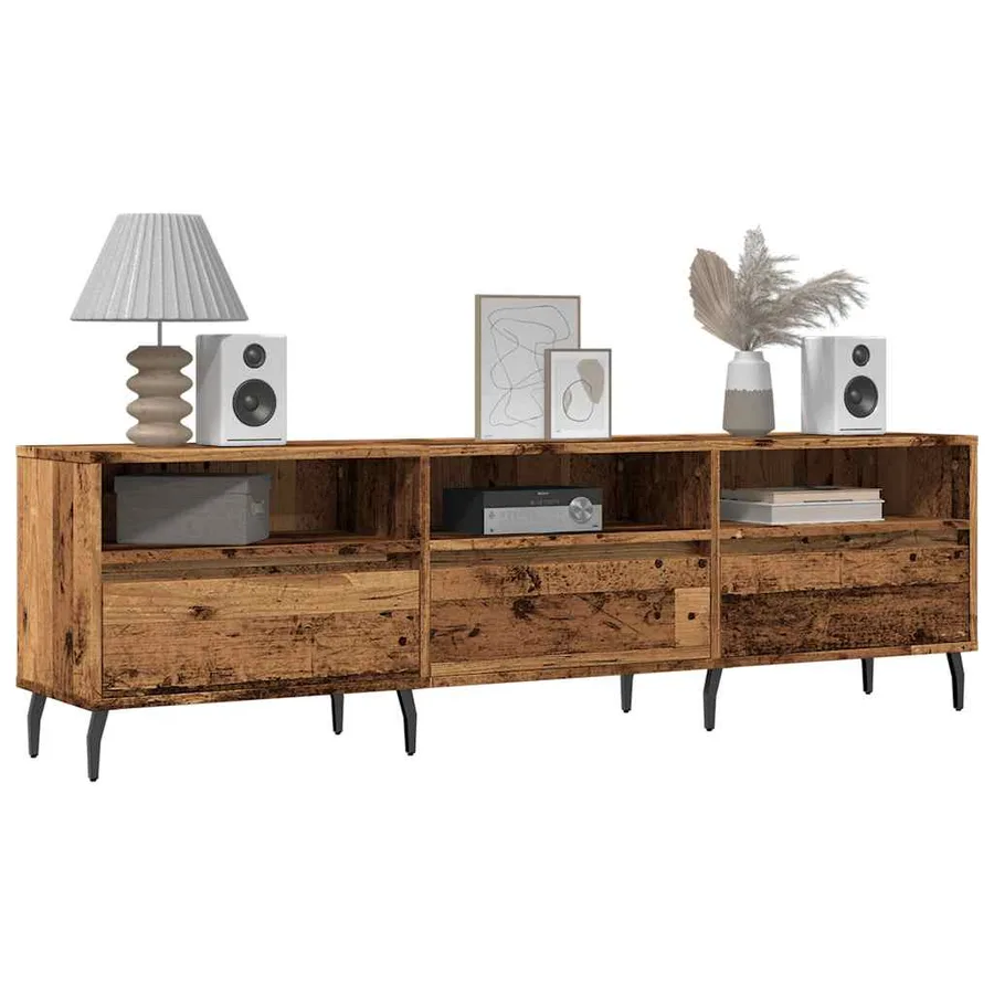 Meuble TV vieux bois 150x30x44,5 cm bois d'ingénierie - 3