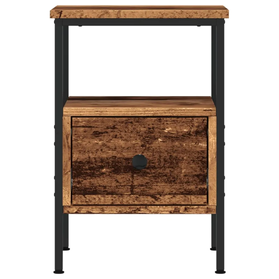 Table de chevet vieux bois 34x36x50 cm bois d’ingénierie - 4