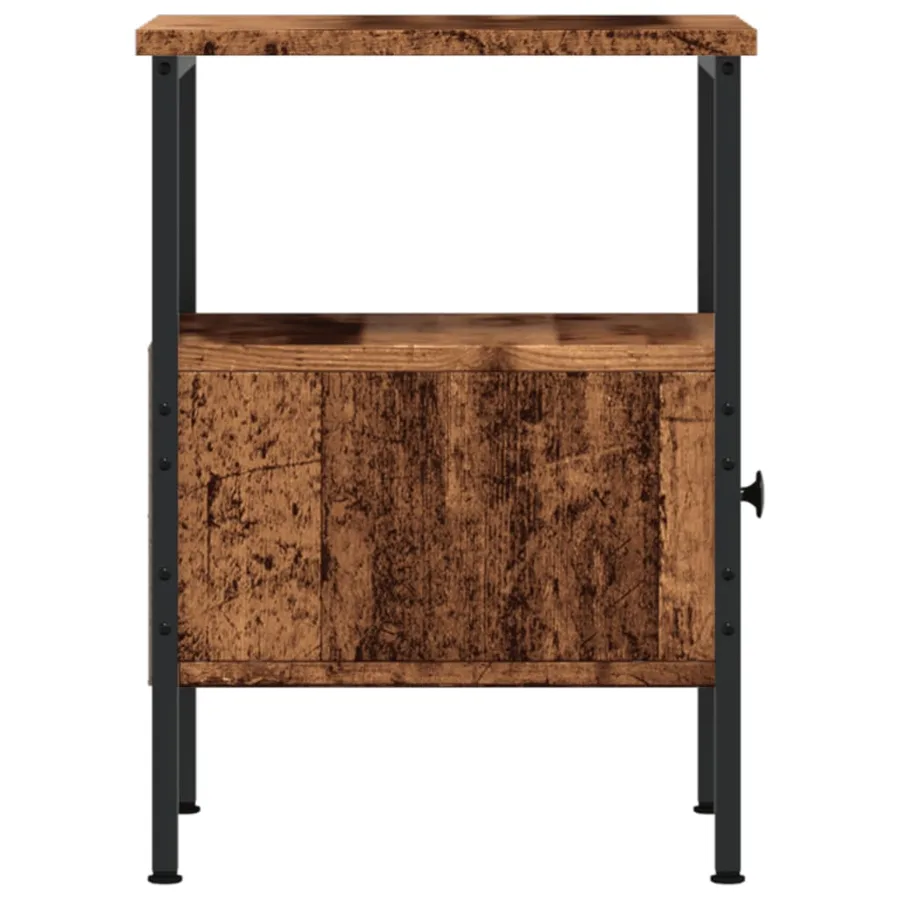 Table de chevet vieux bois 34x36x50 cm bois d’ingénierie - 6