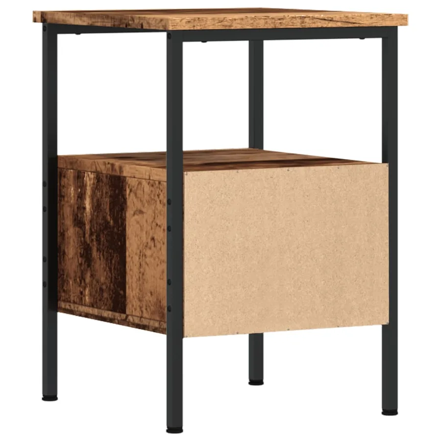 Table de chevet vieux bois 34x36x50 cm bois d’ingénierie - 7
