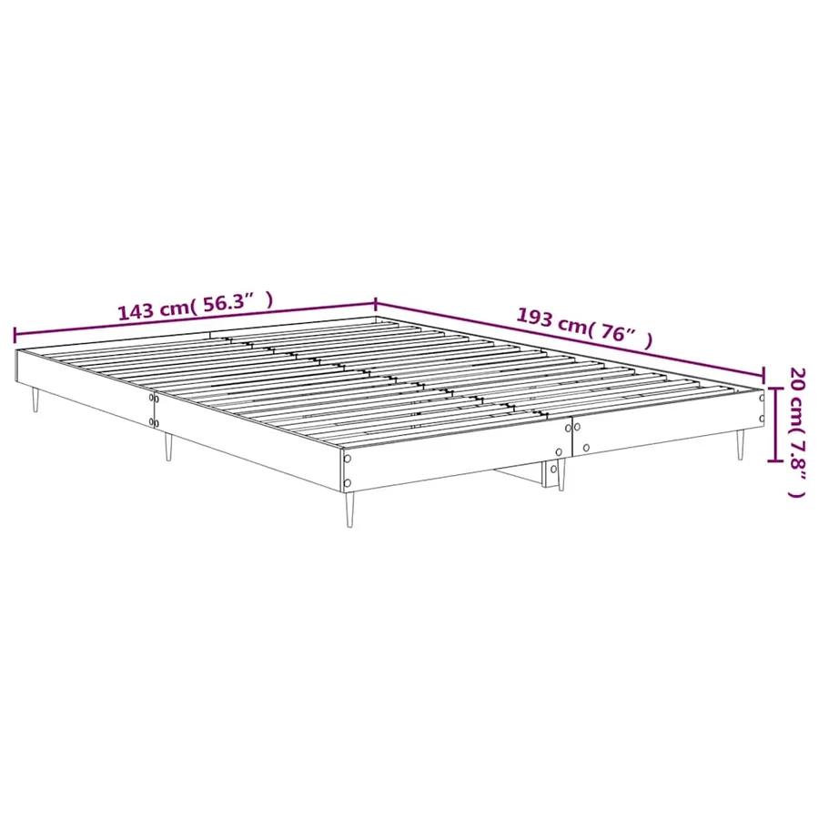 Cadre de lit sans matelas blanc brillant 140x190 cm - 10