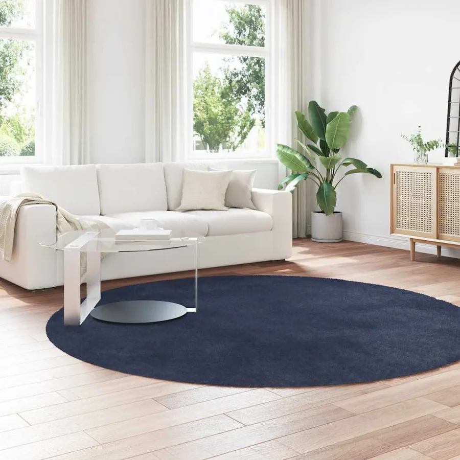 Tapis shaggy à poils longs NAVARRA bleu marine 240x240 cm - 3