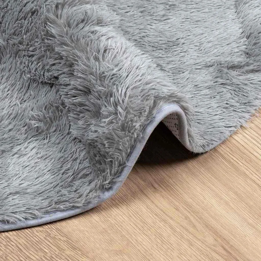 Tapis shaggy à poils longs NAVARRA gris clair 300x200 cm - 5