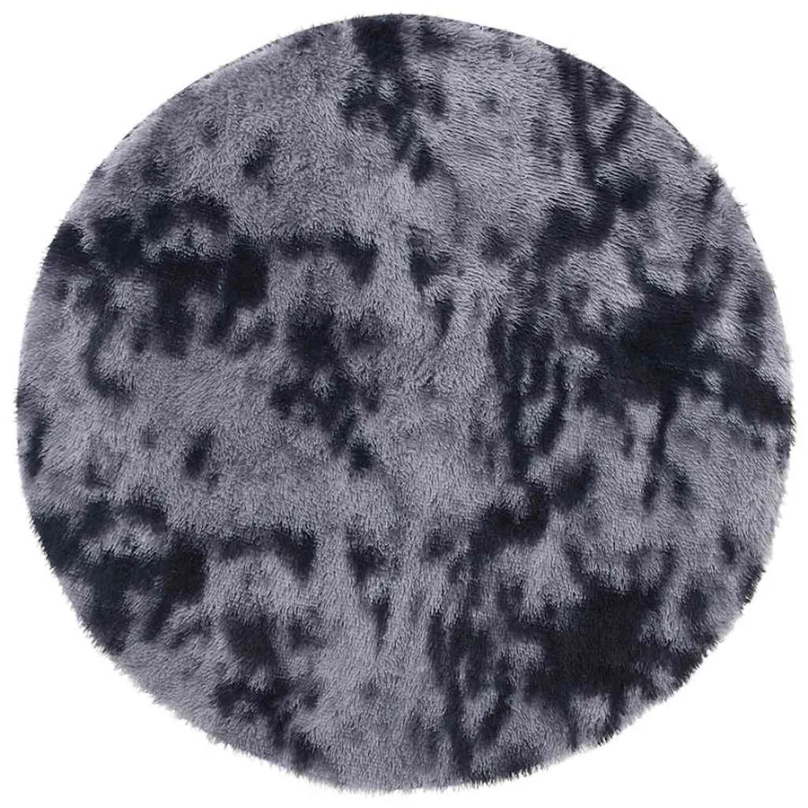 Tapis Shaggy à poils longs NAVARRA gris foncé 160x160 cm - 2