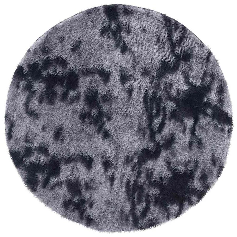 Tapis shaggy à poils longs NAVARRA gris foncé 120x120 cm - 2