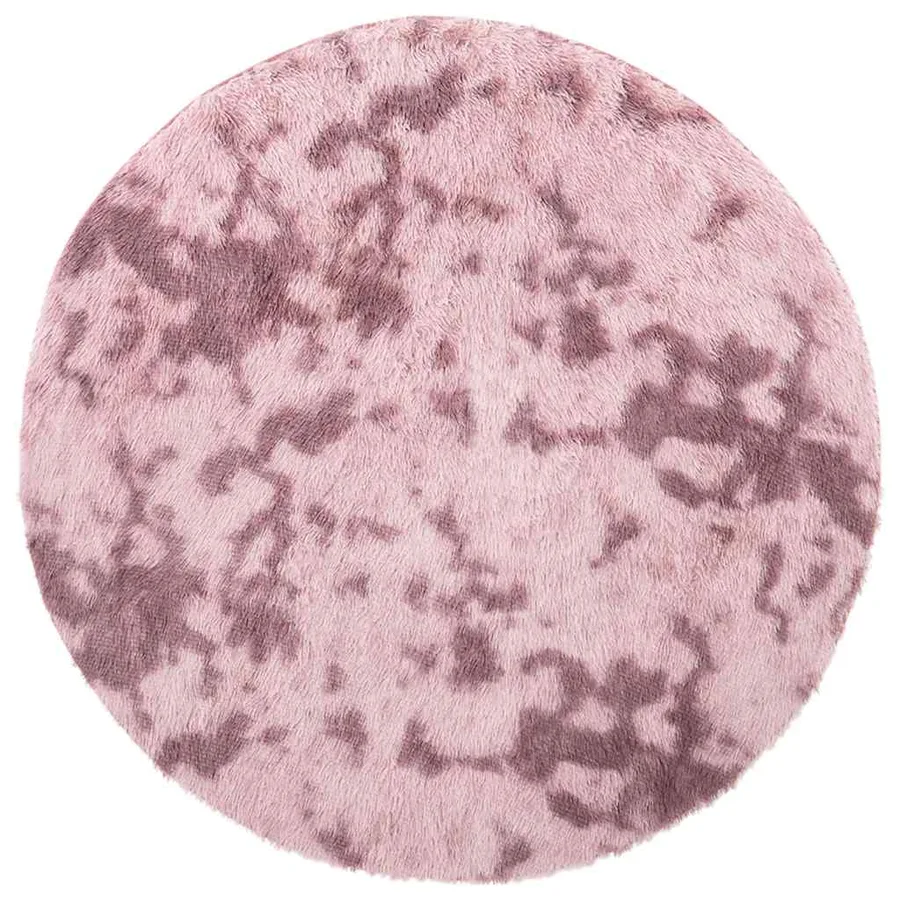 Tapis Shaggy à poils longs NAVARRA rose poudré 100x100 cm - 2
