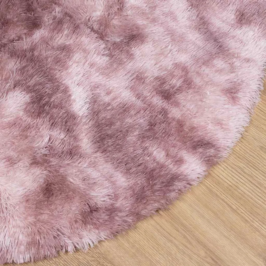 Tapis Shaggy à poils longs NAVARRA rose poudré 100x100 cm - 4