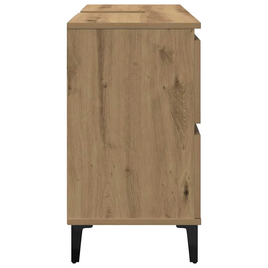Armoire d'évier chêne artisanal 80x33x60 cm bois d'ingénierie - 6