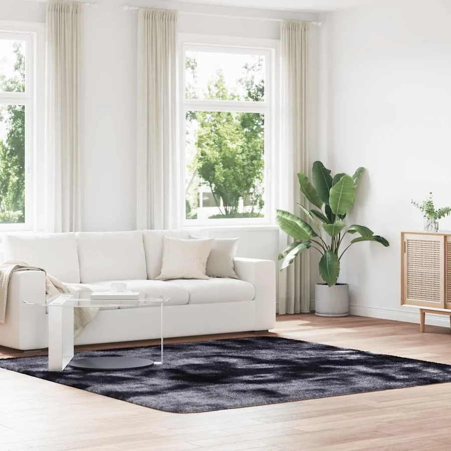 Tapis Shaggy à poils longs NAVARRA gris foncé 240x240 cm