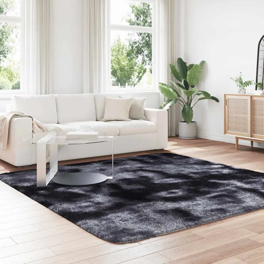 Tapis Shaggy à poils longs NAVARRA gris foncé 240x240 cm - 3