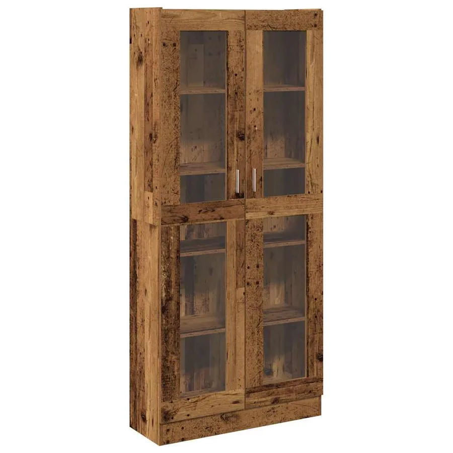 Buffet haut vieux bois 82,5x30,5x185 cm bois d'ingénierie - 2