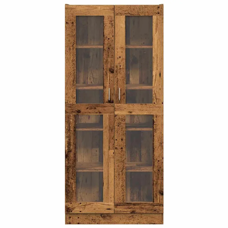 Buffet haut vieux bois 82,5x30,5x185 cm bois d'ingénierie - 4