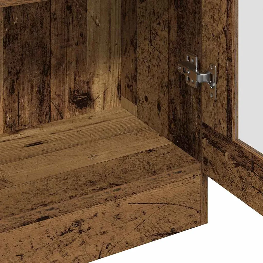 Buffet haut vieux bois 82,5x30,5x185 cm bois d'ingénierie - 7