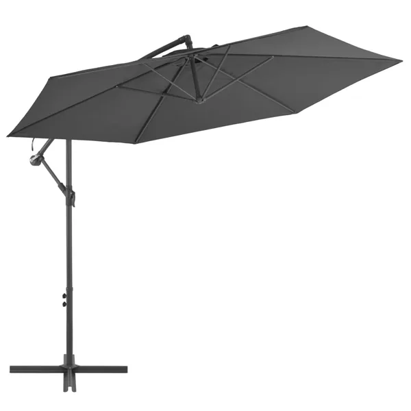 Parasol de jardin en porte-à-faux et poteau en aluminium