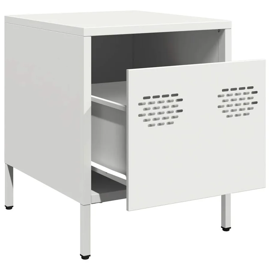 Tables de chevet 2 pcs blanc 35x39x43,5 cm acier - 4