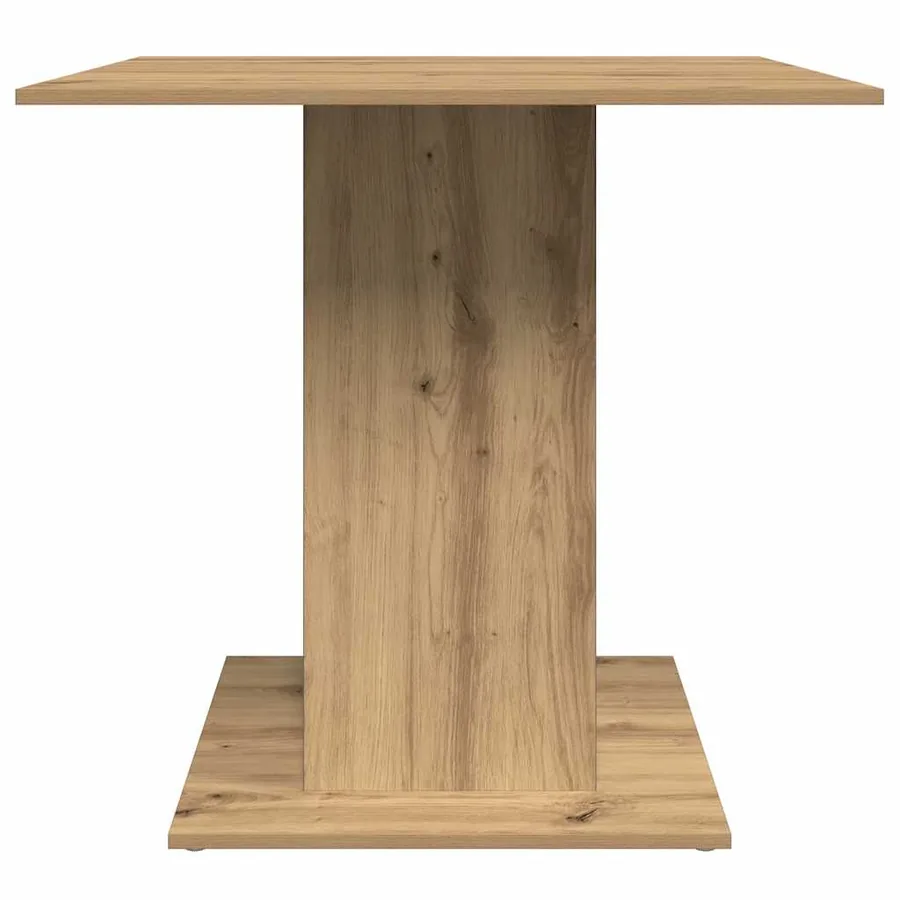 Table à manger chêne artisanal 80x80x75 cm bois d'ingénierie - 6