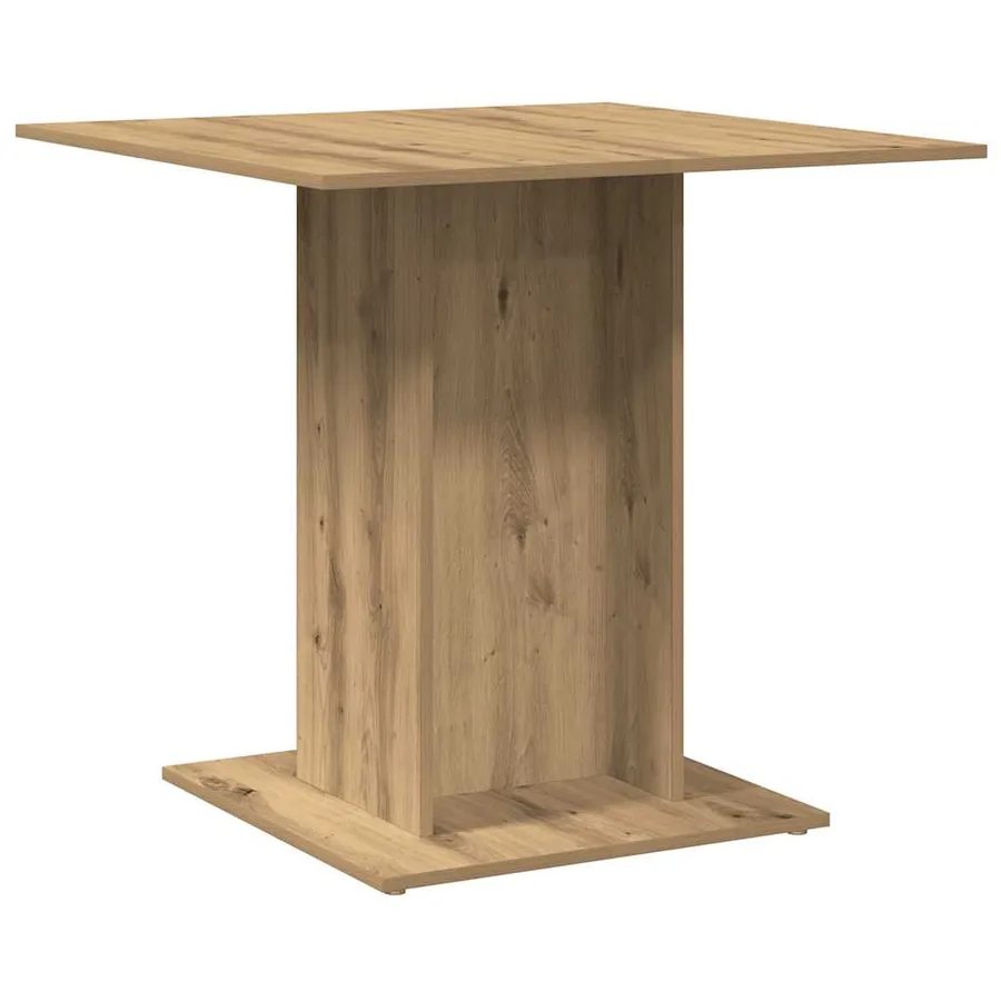 Table à manger chêne artisanal 80x80x75 cm bois d'ingénierie - 7