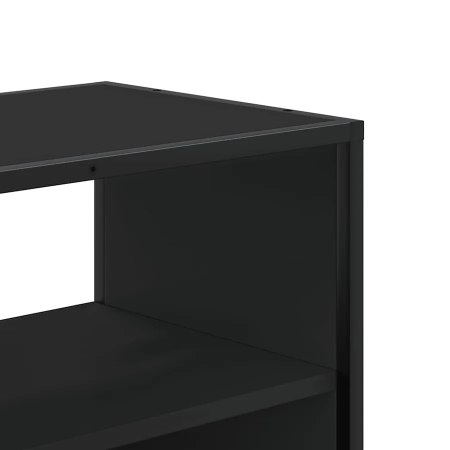 Meuble TV noir 80x31x39,5 cm bois d'ingénierie et métal - 8